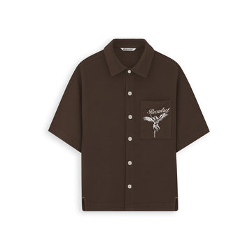 Waffle-Knit Textured shirt - Brown